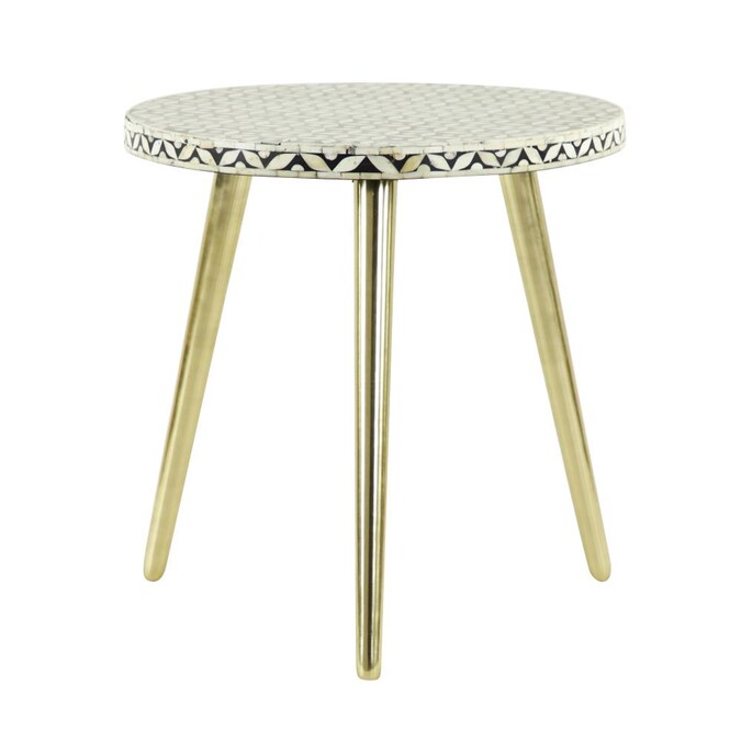 Merab Side Table - Black Bone Inlay front side