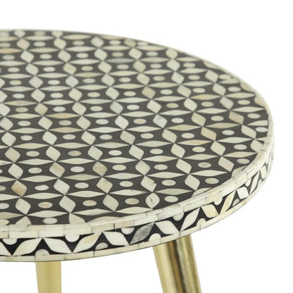 Merab Side Table - Black Bone Inlay closer