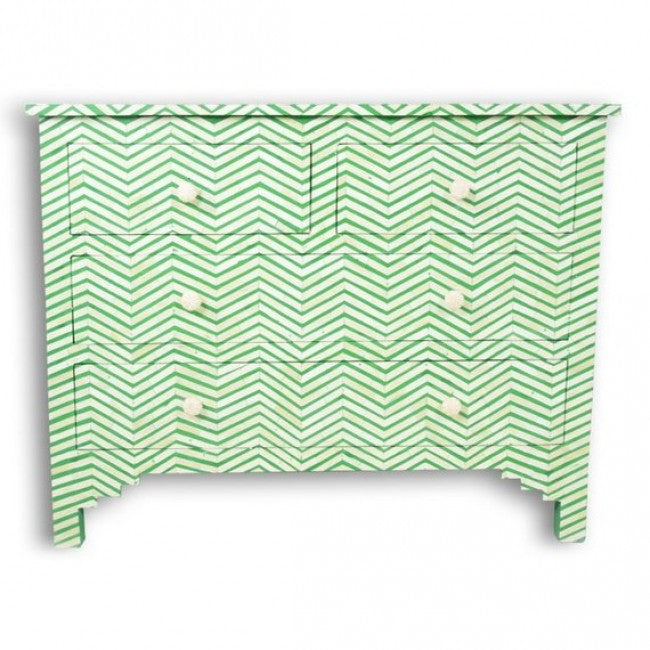 Isra Chest of Drawers - Green Bone Inlay