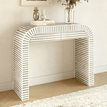 Saphed Dresser Console - Grey Bone Inlay