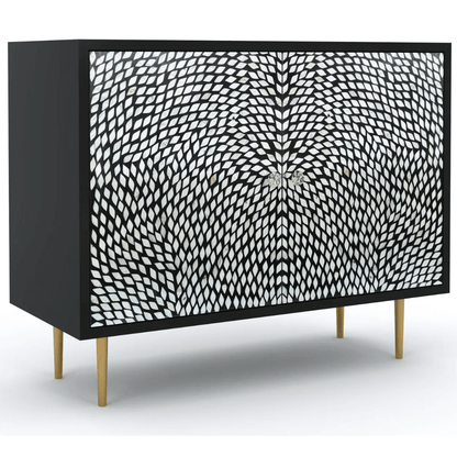 Zarah Cabinet - Black Mother of Pearl Inlay