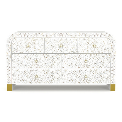 Iris Chest of Drawers - White Mother of Pearl Inlay