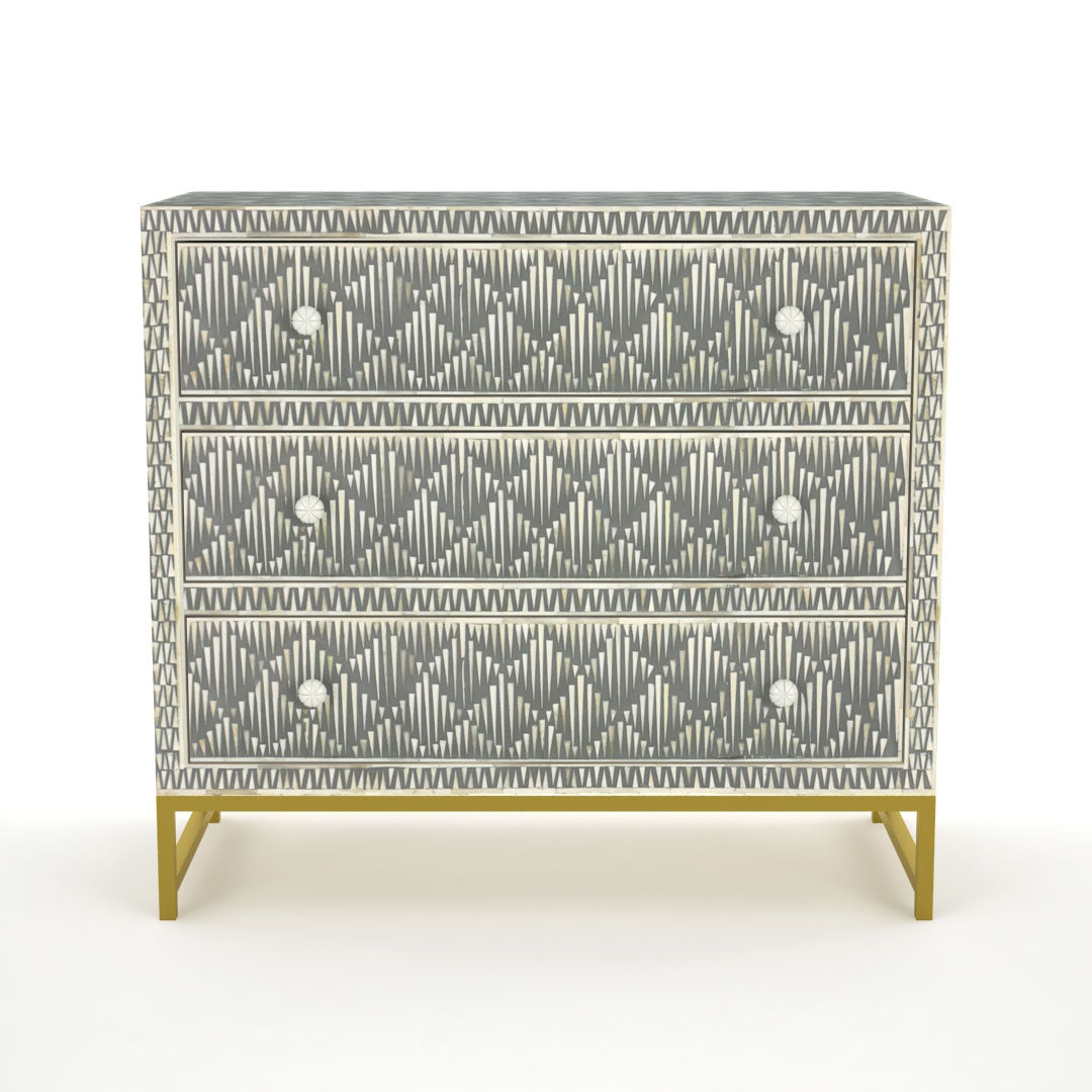 Elnaz Chest of Drawers - Grey Bone Inlay