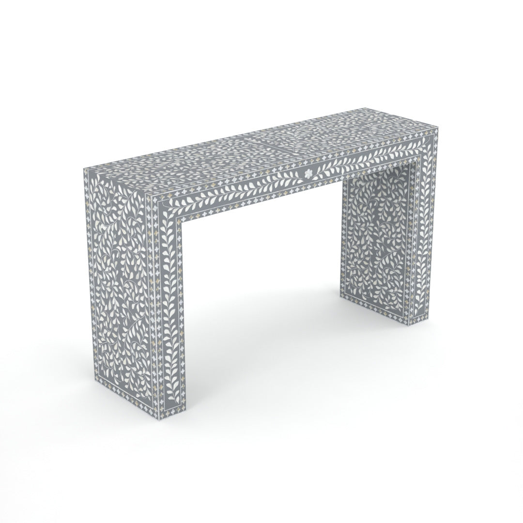 Aaina Console Table - Grey Bone Inlay