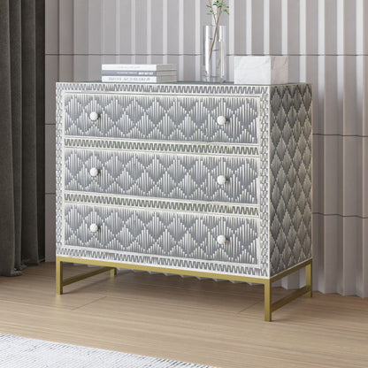 Elnaz Chest of Drawers - Grey Bone Inlay