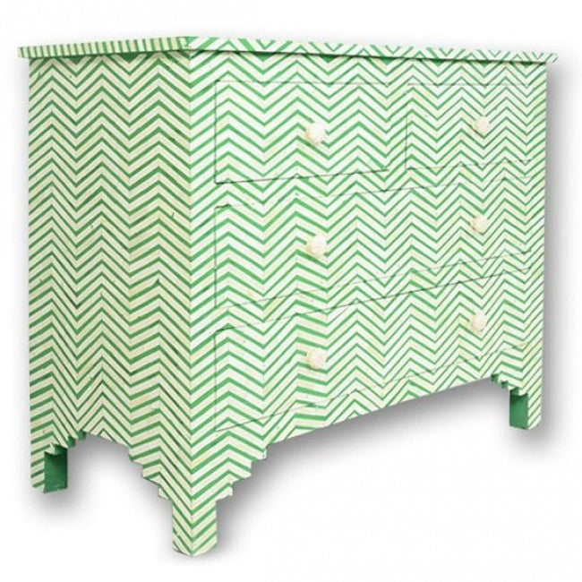 Isra Chest of Drawers - Green Bone Inlay