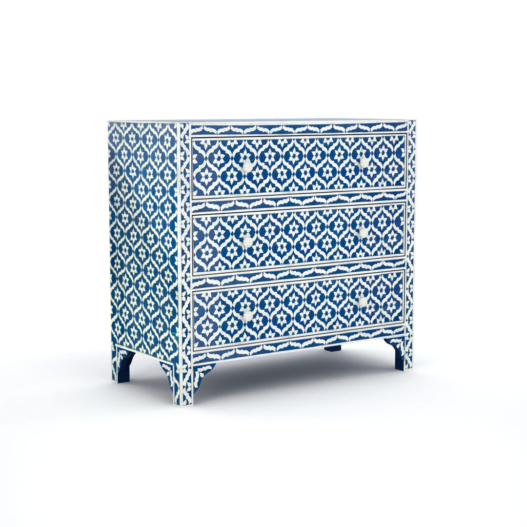 Inayat Chest of Drawers - Navy Blue Bone Inlay