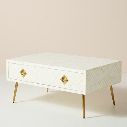 Ameerah Coffee Table - White Bone Inlay