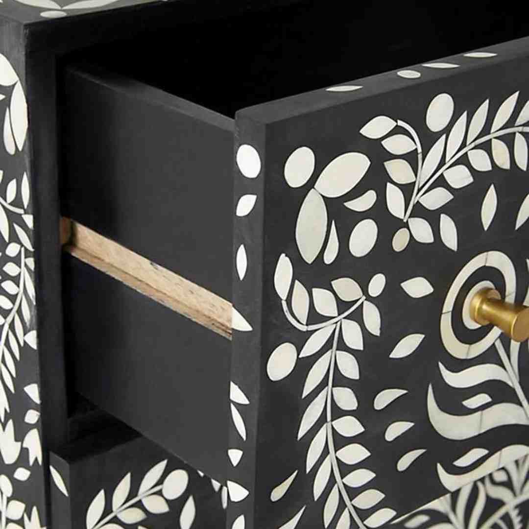 ILhan Chest of Drawers - Black Bone Inlay CLOSER 