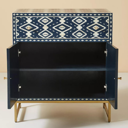 Aalee Cabinet - Blue & White Bone Inlay