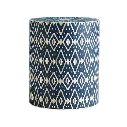 Zynah Side Table - Blue & White Bone Inlay