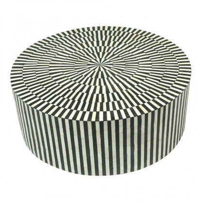 Manzil Coffee Table - Black & White Bone Inlay