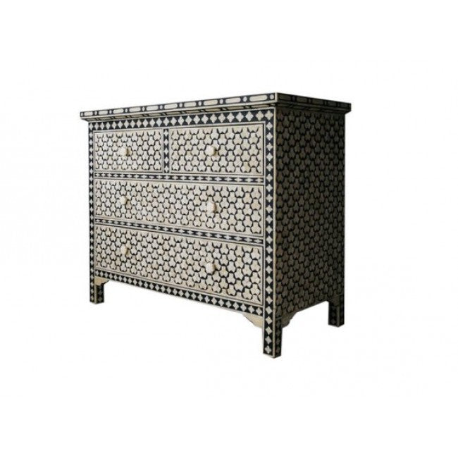 Vaan Chest of Drawers - Black & White Bone Inlay