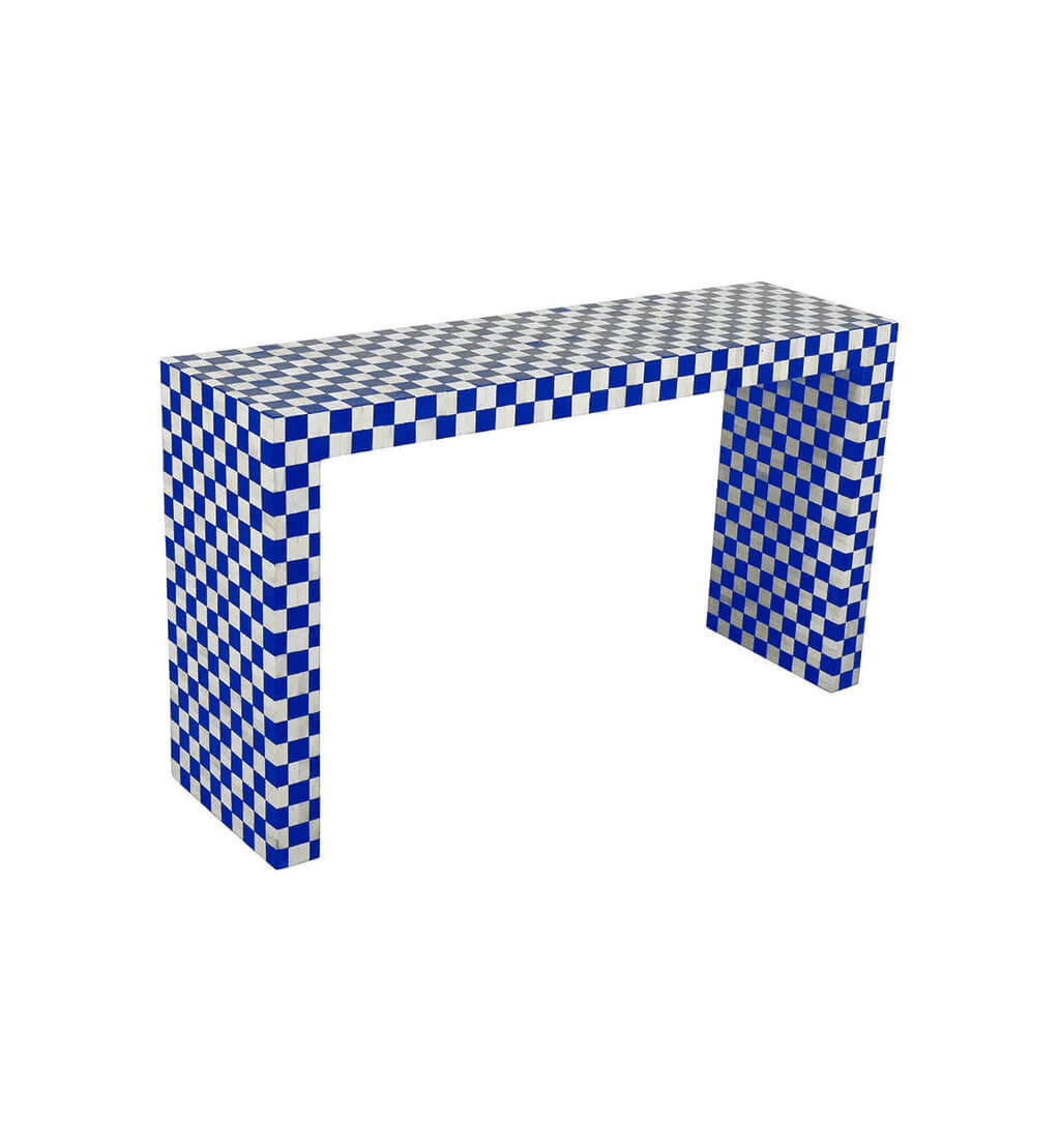 Maze Console - Blue Bone Inlay front side