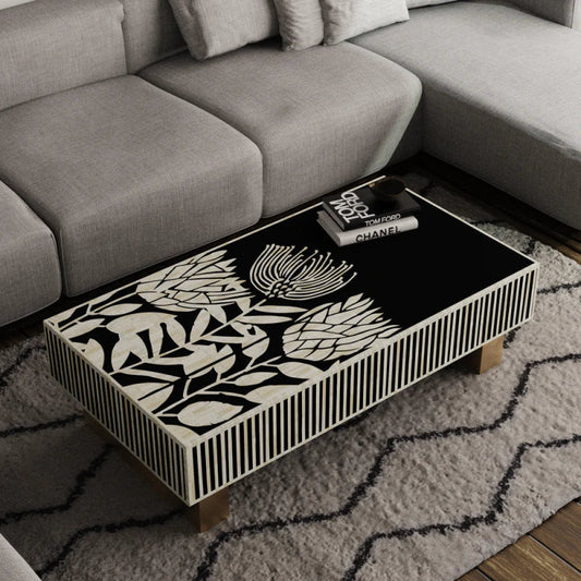 Aliya Coffee Table - Bone Inlay furniture upper side