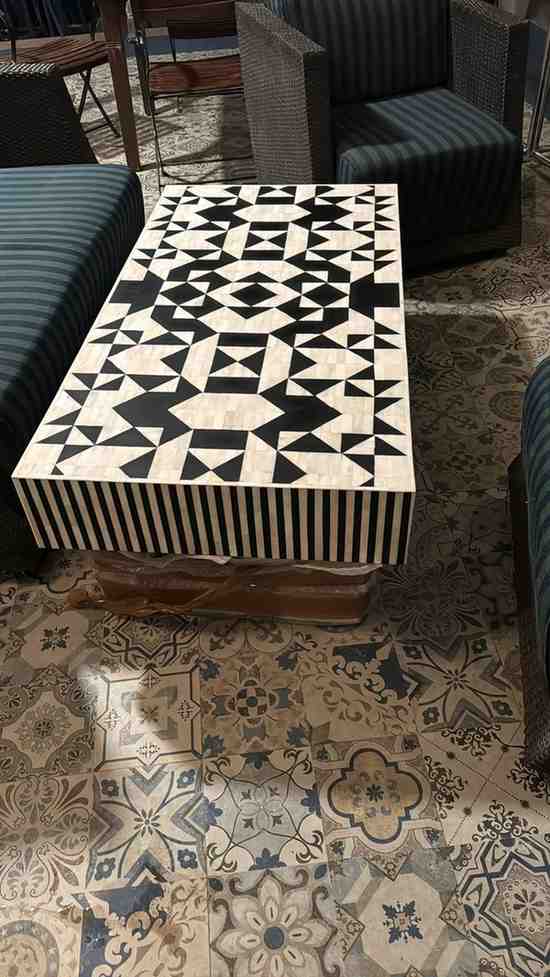 Aliza Coffee Table - Bone Inlay furniture front side