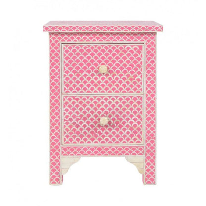 Ayra Side Drawer - Pink Bone Inlay