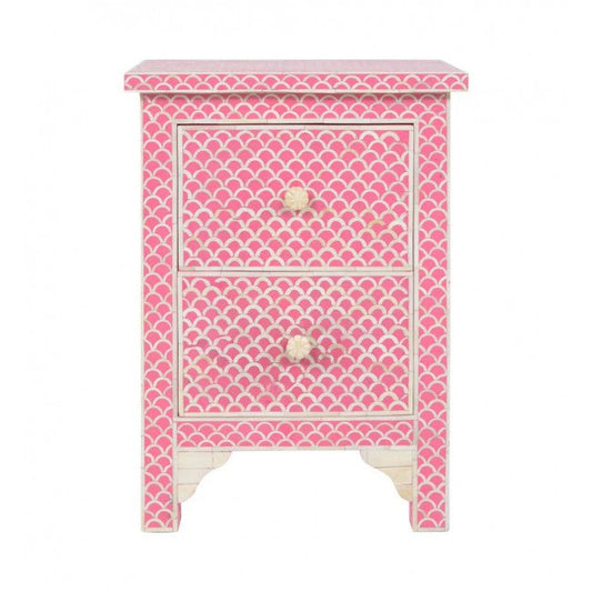 Ayra Side Drawer - Pink Bone Inlay