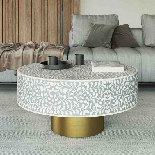 Meher Coffee Table - Bone Inlay furniture front side