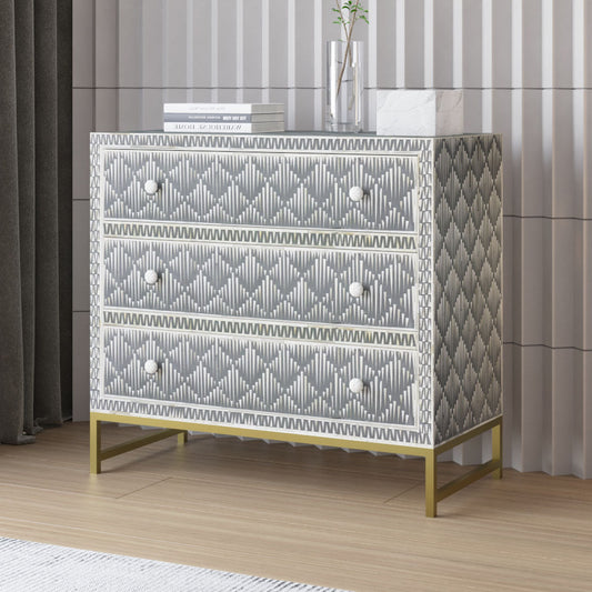 Elnaz Chest of Drawers - Bone Inlay furniture front side