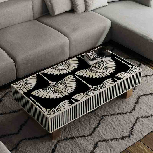 Enisa Coffee Table - Bone Inlay furniture front side