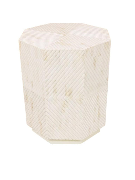 Esam Side Table - White Bone Inlay front side