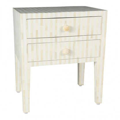 Manzil Side Drawer - White Bone Inlay