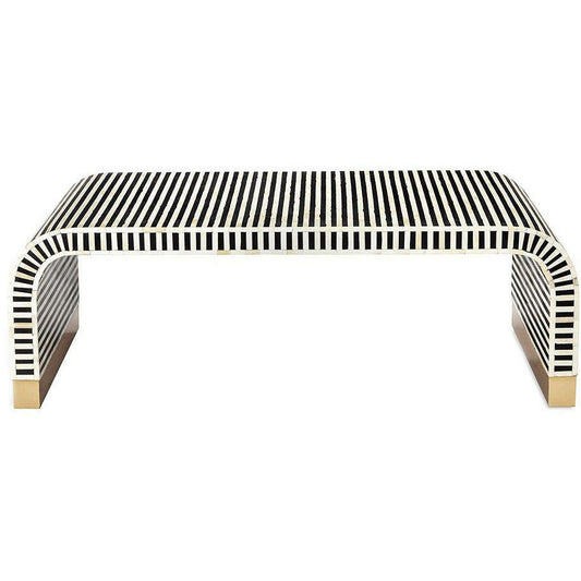 Lirah Coffee Table - Bone Inlay furniture front side