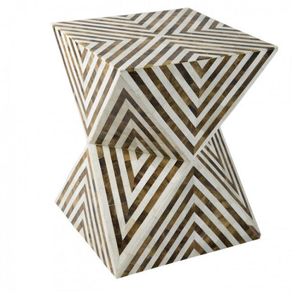 Athaar Side Table - Brown Bone Inlay