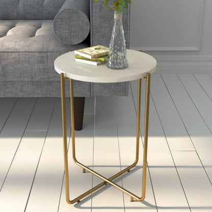 Farid Side Table - White Bone Inlay