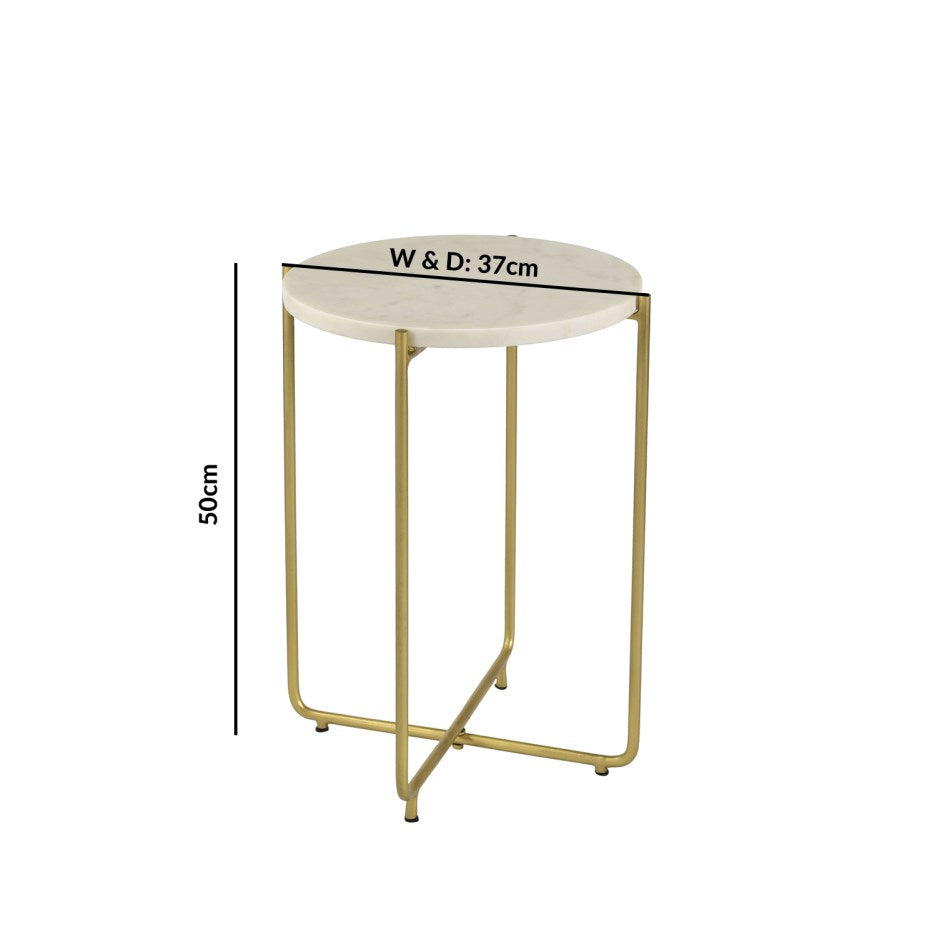 Farid Side Table - White Bone Inlay