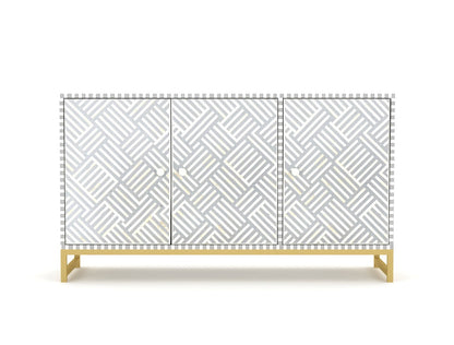 Ameerah Cabinet - Grey & White Bone Inlay