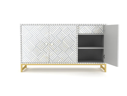 Ameerah Cabinet - Grey & White Bone Inlay