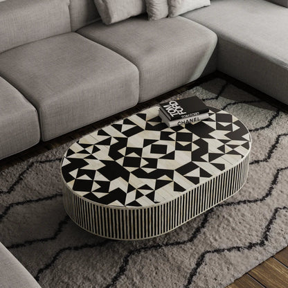 Sabrina Coffee Table - Bone Inlay furniture upper look