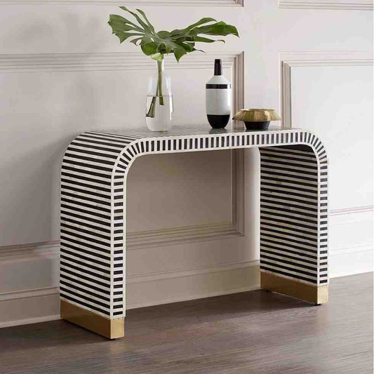 Saphed Console Table -  Bone Inlay furniture front side