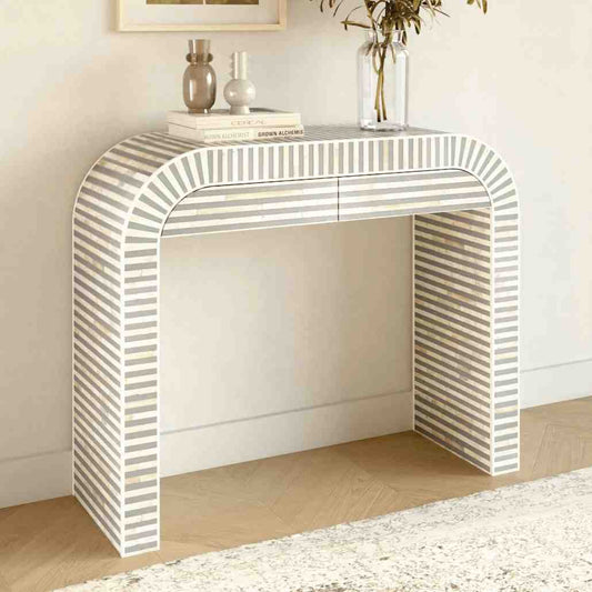 Saphed Dresser Console - Bone Inlay furniture front side