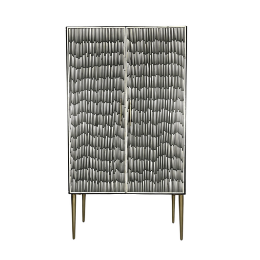 Elnaz Cabinet - Black & White Bone Inlay