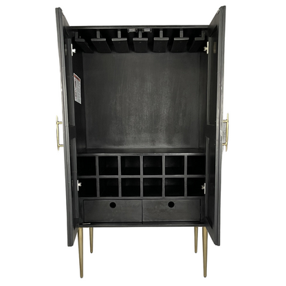 Elnaz Cabinet - Black & White Bone Inlay