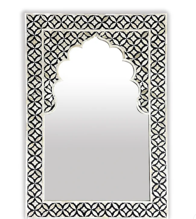 Yasmine Mirror - Black Bone Inlay