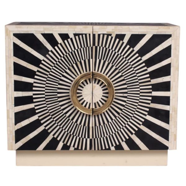 Saaliha Cabinet - Black & White Bone Inlay