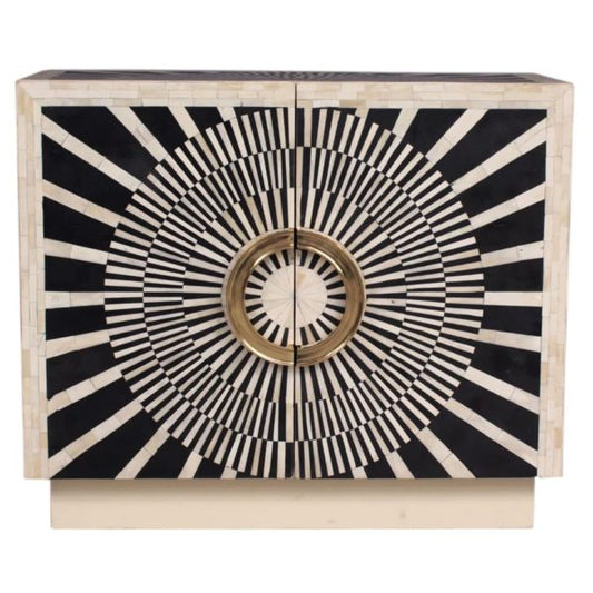 Saaliha Cabinet - Black & White Bone Inlay