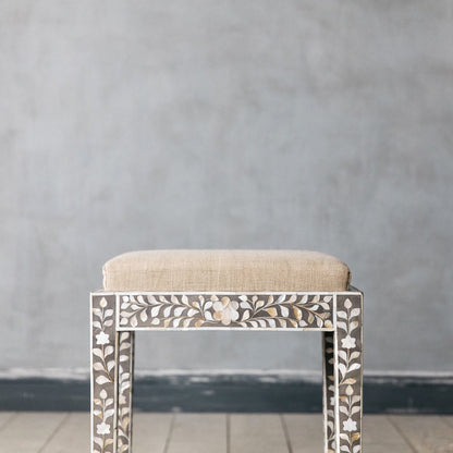 Iris Dresser Console & Stool - Black Mother of Pearl