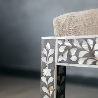 Iris Dresser Console & Stool - Black Mother of Pearl