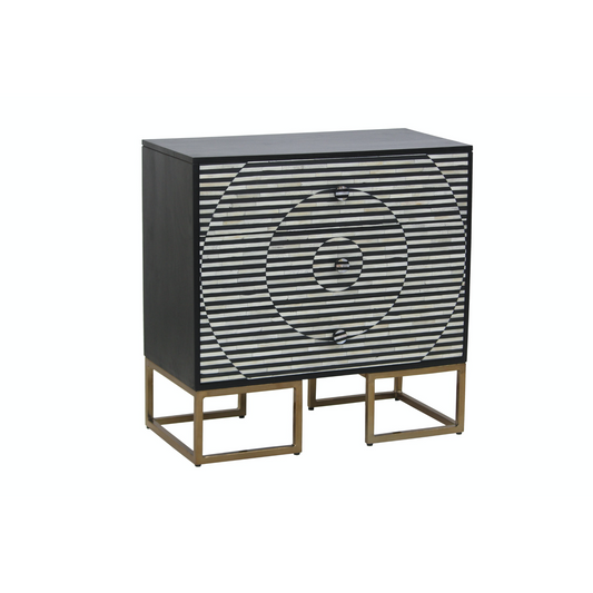 Alisha Chest of Drawers - Black & White Bone Inlay