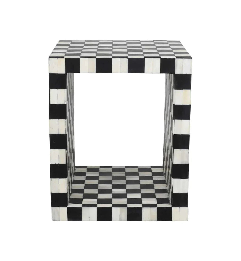 Mizaan Side Table - Black Bone Inlay