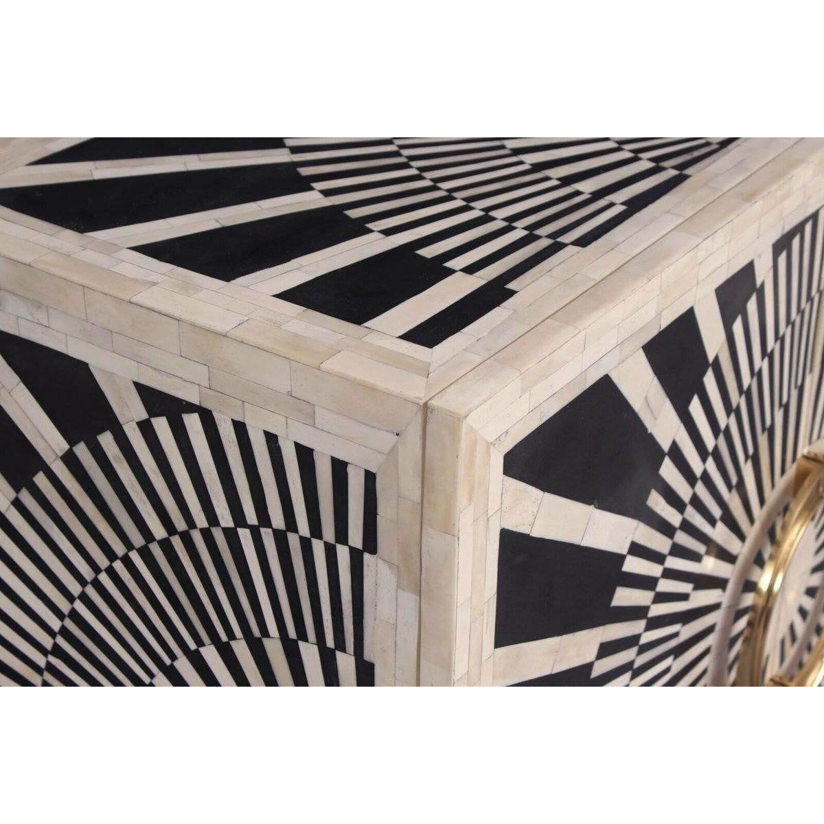 Saaliha Cabinet - Black & White Bone Inlay