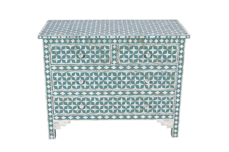 Yasmine Chest of Drawers - Green Mother of Pearl