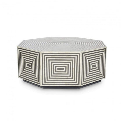 Ehan Coffee Table - Grey & White Bone Inlay front side