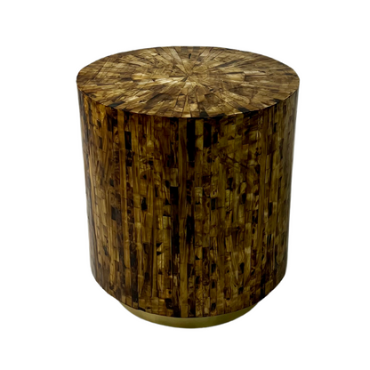 Manzil Side Table - Brown Mother of Pearl Inlay