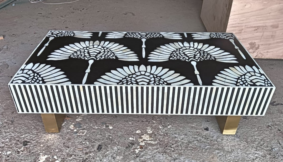 Enisa Coffee Table - Black Bone Inlay